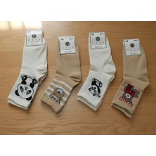 Efem İç Giyim Tedy Bear-Panda Desenli Kolej Çorap 4'lü Paket