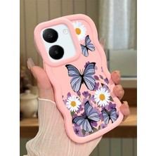 HONTINGA Vivo Y27S Uyumlu Kılıf Düşüme Önleyici Basitlik Anti Düşme Kamera Koruyucu Basit Pembe Yumuşak Silikon Couple Telefon Kılıfı Kelebek Desen K9-0190