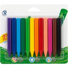 Carioca Plastello Maxi Kalın Üçgen Pastel Boya 12'li Set - Elleri Kirletmez, Kırılmaya Dirençli