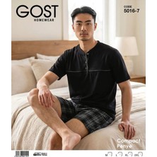 Gost 5016-7  Kısa Kollu Şortlu Erkek Pijama Takım