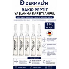 Dermalyn 5 Adet Bakır Peptit Yaşlanma Karşıtı Sıkılaştırıcı Kolajen Destekleyici Ampul Serum Dermaroller