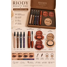 Riody Beauty Box 8 Parça Makyaj Seti 4 Eyeliner Maskara Allık ve Mat Pudra Seti