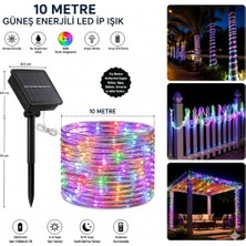 Eser Ticarett 10 Metre Güneş Enerjili Rgb LED Hortum Işık Kumandalı Su Geçirmez Bahçe Balkon Dış Mekan Aydınlatma