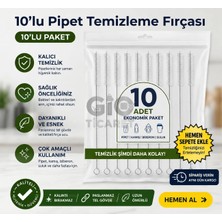 Gio Ticaret GİO Ticaret 10'lu Pipet Temizleme Fırçası Seti - Paslanmaz Çelik İnce Temizlik Fırçası - Cam ve Metal Pipet, Biberon Emziği ve Dar Alan Temizleyici