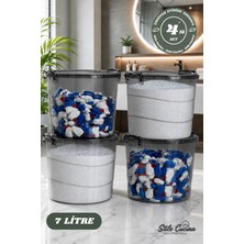 Stile Cucina 4'lü Mega Boy Deterjan Saklama Kabı – Tablet ve Toz Deterjan, Erzak, Bakliyat Seti 7 Litre
