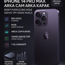 NIXCON iPhone 14 Pro Max Arka Cam Arka Kapak Mor (Deep Purple) Big Hole Servis Tipi Yedek Parça