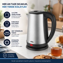 Findit Çelik Kettle Su Isıtıcısı Kablosuz Kullanım 1.8lt 360 Derece Dönebilme Otomatik Kapanma SK-8026 (2818)