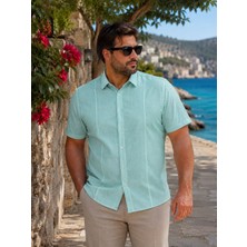 Colvis Man Dar Kalıp Slimfit Battal Keten Yazlık Erkek Gömlek
