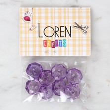 Hsc Bilişim Loren Crafts Mor 8'li Düğme - 3066
