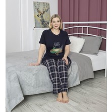 Tekten 5050 Bayan Battal Beden Kısa Kollu Pijama Takım