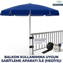 Entropiy 200 cm Geniş Plaj ve Bahçe Şemsiyesi - Paslanmaz Termoplastik Iskelet - 20 Litre Bidon Dahil Polyester Kumaş - Rüzgara Dayanıklı Katlanabilir Gölgelik