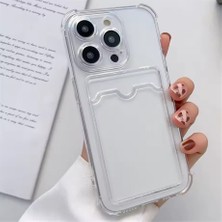 Nanospace Samsung Galaxy S25 Ultra Ile Uyumlu Kılıf Kartlıklı Şeffaf Silikon Kamera Korumalı Kılıf