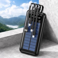 Raylax 10.000 Mah Solar Güneş Enerjili LED Işıklı Powerbank Şarj Aleti 2x USB Çıkışlı Mikro Typc Lıghtnıng