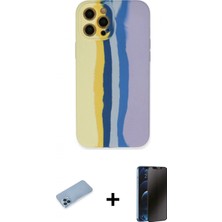 Pileli Store Pilelistore™ iPhone 12 Pro Max Kılıf Yadigar Çizgi - Siyah 3D Antistatik Hayalet Cam Ekran Koruyucu + Shine Kamera Lens Koruma Cam - Mı