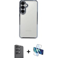 Pileli Store Pilelistore™ Galaxy S24 Fe Kılıf Vadi Minimal - Siyah 3D Antistatik Seramik Nano Ekran Koruyucu + Raze Metal Kamera Lens - Sh