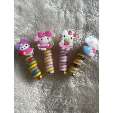 Kadın Derinaa Store 4 Renkli Spiral Toka Figürler Karışık Desen ile Eğlenceli Aksesuar