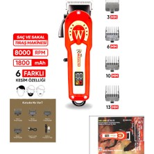 My Best Store Saç - Sakal Kesme Traş Makinesi Ayarlanabilir Bıçak - 0,1mm-0,5mm 8000RPM 6 Farklı Kesim Mr-