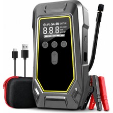 Raylax Akü 12.000 Mah Şarjlı Taşınabilir Takviye Cihazı Lastik Hava Kompresörü Powerbanklı Işıklı Çantalı