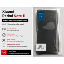 NIXCON Xiaomi Redmi Note 11 Arka Kapak Batarya Kapağı Siyah Kamera Lens Çerçeveli Orijinal Kalite