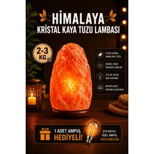 Anadolu Hasat Himalaya Kaya Tuzu Tuz Lambası 2-3 kg Doğal Gece Lambası (Kablo+Ampul)+1Adet ampul hediye