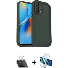 Marsilyan™- Oppo A74 4g Kılıf Yankı Yansıma Özel Seri - Siyah 3D Antistatik Seramik Nano Ekran Koruyucu + Şeffaf Kamera Lens Koruma Cam
