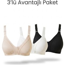 Ebru Mikro Kumaş Fitilli Telsiz Sütyen (3’lü Avantaj Paketi - Siyah, Ekru & Ten Rengi)