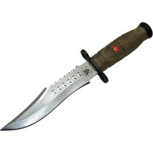 Hsc Bilişim 1522 Haki Komando Bıçağı 30CM - Tırtıklı Sırt, Kılıflı