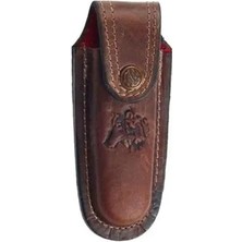 Hsc Bilişim Kurt Figürlü Hakiki Deri Çakı Kılıfı No:5, 16 x 5 cm - Kemerlikli