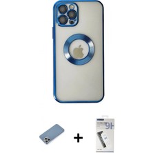 Pileli Store Pilelistore™ iPhone 12 Pro Kılıf Pusula Form - Şeffaf Uv Polymer Nano Ekran Koruyucu + Shine Kamera Lens Koruma Cam - Gs