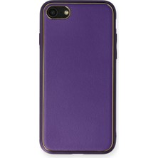 Hsc Bilişim Iphone 7 Kılıf Coco Deri Silikon Kapak - Mor