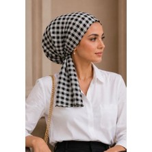 Aişe Tesettür Ekose Desen Eşarp Bone