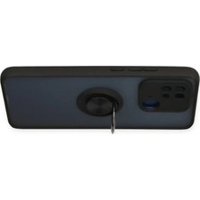 Hsc Bilişim Redmi 10C Kılıf Montreal Yüzüklü Silikon Kapak - Siyah