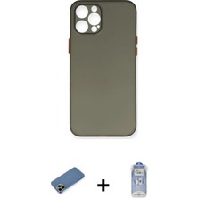 Marsilyan™- iPhone 12 Pro Max Kılıf Yadigar Yansıma Serisi - Siyah Joko Magic 5d Cam + Gold Shine Kamera Lens Koruma Cam