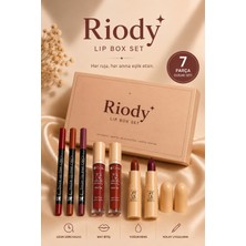 Riody Lip Box Set 7 Parça Dudak Makyaj Seti Mat Ruj Likit Ruj Dudak Kalemi Hediyelik