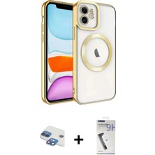 Marsilyan™- iPhone 11 Kılıf Nova Işık Özel Seri - Şeffaf Uv Polymer Nano Ekran Koruyucu + Pers Alüminyum Kamera Lens - Gı