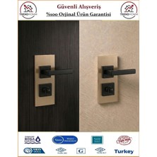 Gross AVM Lama Rozetli Wc Banyo Kapı Kolu - Mat Siyah - 1 Takım Ön ve Arka
