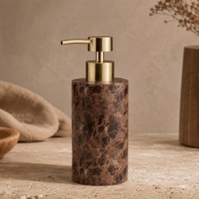 Index Store Mermer Görünümlü Sıvı Sabunluk Kahverengi Gold Pompalı