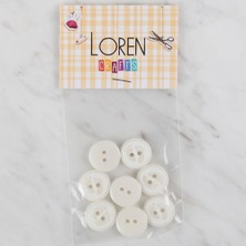 Hsc Bilişim Loren Crafts 8 Li Beyaz Ayak Izi Düğme - 433