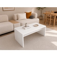 Nenu Nova Beyaz Orta Sehpa Modern Minimalist Salon Sehpası Dikdörtgen  Orta Masa
