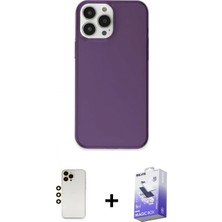 Marsilyan™- iPhone 13 Pro Max Kılıf Kutup Doku Koleksiyonu - Siyah Bilvis 5in1 5d Magic Hayalet Cam Ekran Koruyucu + Gold Shine Kamera Lens