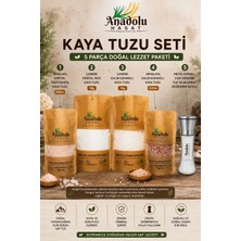 Anadolu Hasat Çankırı Kaya Tuzu 5'li Set- Çankırı ve Himalaya Kristal Kaya Tuzu ve Seramik Seti