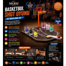 Mersi Shop Basketbol Tasarımlı Shot Bardak Oyunu Parti Eğlence Oyunu 24X24 cm