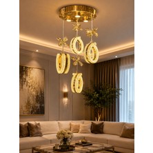 Yeni Model 4 Sarkıt Lüx LED Avize Gold Renk 3 Işık Seçeneği Ithal Model