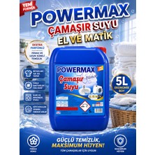 Powermax El Matik Çamaşır Suyu 5 Lt Renkli ve Beyaz Çamaşırlar Için