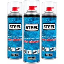 Steel Pas Sökücü Sprey 3'lü 200 ml | Temizleyici, Yağlayıcı ve Koruyucu