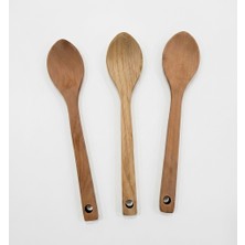 Berina Home Doğal Ahşap Kaşık 22 cm Tahta Kaşık Retro Mutfak Ekipmanları Servis Karıştırma Kaşığı 1 Adet