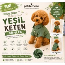 Patilemece Yeşil Keten Köpek Gömleği
