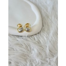Revoia Asimetrik Mineli Gold Küpe
