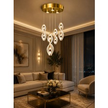 Yeni Model 4 Sarkıt Lüx LED Avize Gold Renk 3 Işık Seçeneği Ithal Model
