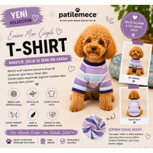 Patilemece Mor Çizgili Köpek T Shirt